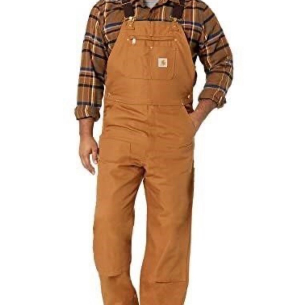New Carhartt Men's Relaxed Fit Duck Bib Overall, Brown, 36 x 34